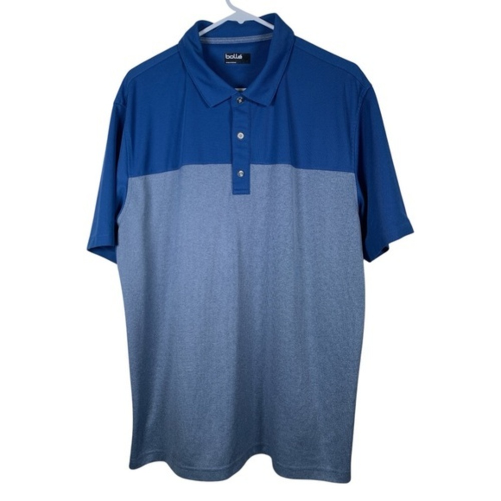 Bolle Blue Gray Colorblock Golf Polo Shirt Size XL EUC #0785
